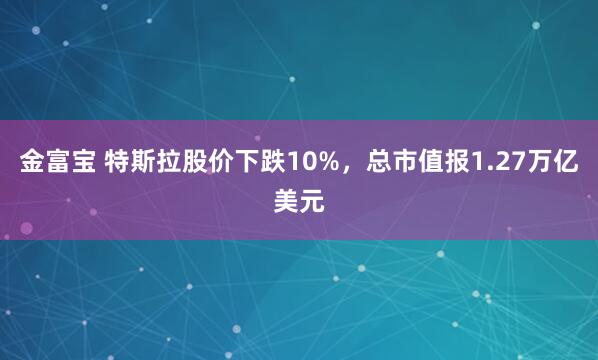 金富宝 特斯拉股价下跌10%，总市值报1.27万亿美元